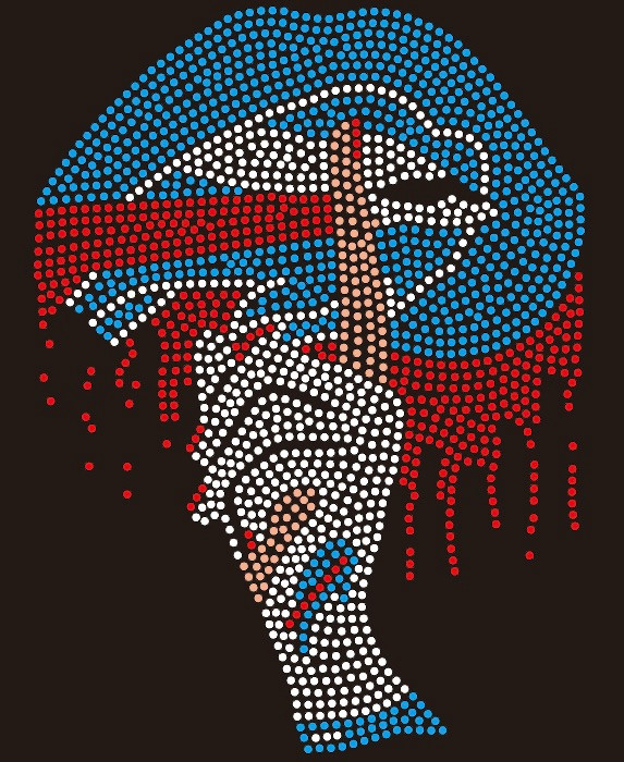 Bills Lips dripping with hand Football - Sports Rhinestone transfer ...