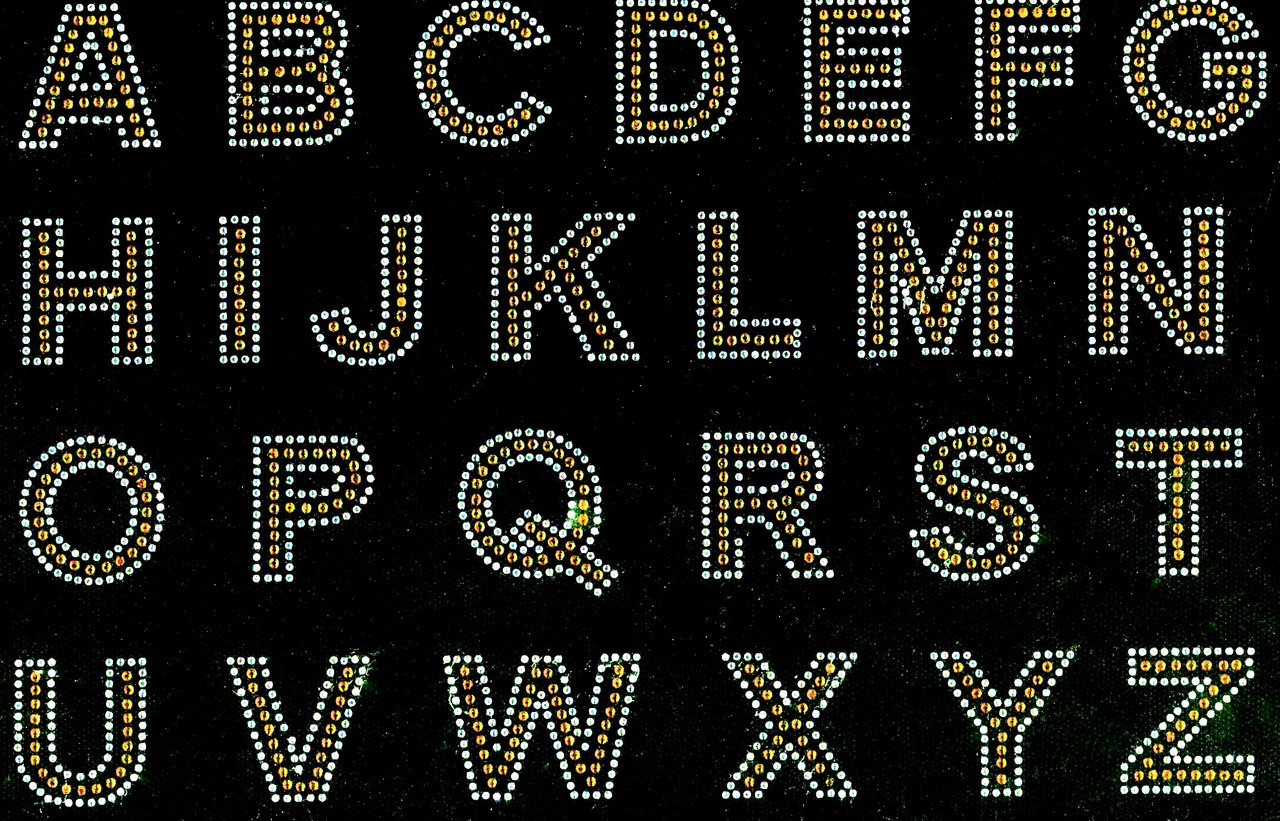 Iron-On Rhinestone Letters | Rhinestone Letters | Rhinestone Transfers ...