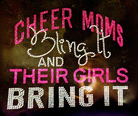 Cheer Moms Bling it and their GIRLS bring it (FUCHSIA Hot Pink) Rhinestone Transfer