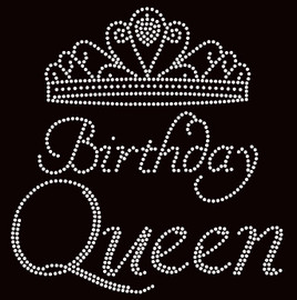 Birthday Queen Crown Rhinestone Transfer Iron on