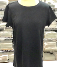Women's Fitted T-Shirt Ladies Round Neck (Small- 28" Chest - 26" Length) (Black)