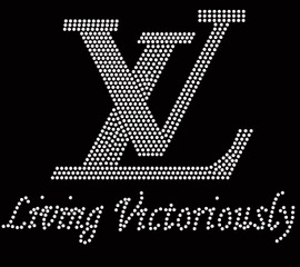 Living Victoriously LV Custom Rhinestone Transfer