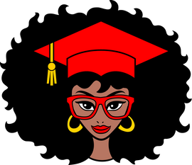 (10 Qty) Graduation Black Woman full color vinyl Transfer