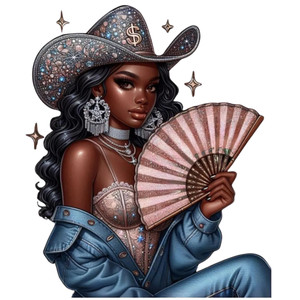 (2 Qty) Black Fan Girl DTF transfer