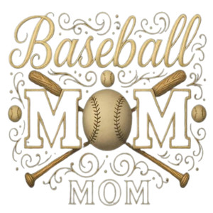 (2 Qty) Cream Baseball Mom DTF transfer