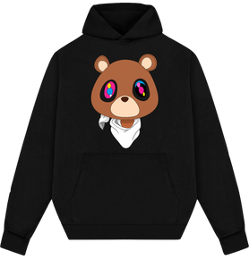 Bear Dropout Logo On Black Unisex Hooded Sweatshirt - DTF