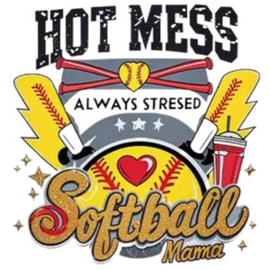 (Qty 2) Always Stressed Soft Ball Mama DTF transfer