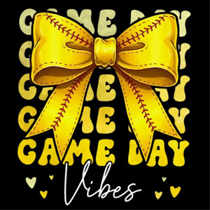 (2 Qty) Retro Yellow Game Day Vibes DTF transfer