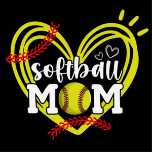 (2 Qty) Retro Yellow Heart Soft Ball Mom DTF transfer