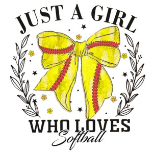 (2 Qty) Just A Girl Who Loves Soft Ball DTF transfer