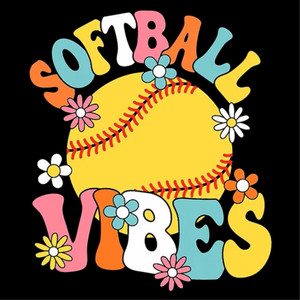 (2 Qty) Retro Soft Ball Vibes DTF transfer