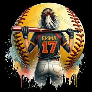 (2 Qty) Soft Ball Player DTF transfer