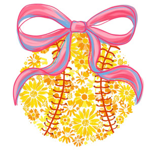 (2 Qty) Soft Ball Flower DTF transfer