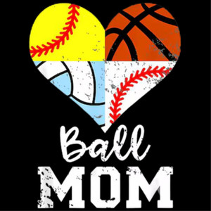 (2 Qty) Four Heart Ball Mom DTF transfer