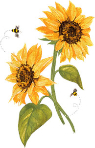 (12 Qty @5.99/pc) Dual Sunflower with Bee - DTF transfer