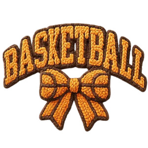 (2 Qty) Basketball Bow Yarn DTF transfer