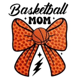 (2 Qty) Basketball Mom Ball Bow DTF transfer