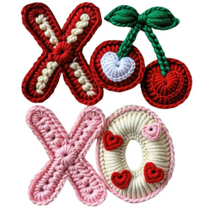 (2 Qty) Yarn Xoxo Cherry DTF transfer
