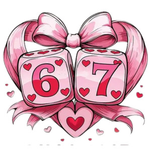 (2 Qty) Six Seven Dice Heart DTF transfer