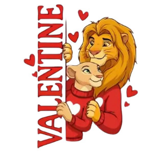 (2 Qty) Valentine Lion King And Queen DTF transfer