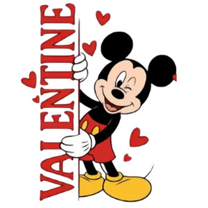 (2 Qty) Valentine Mickey Mouse DTF transfer