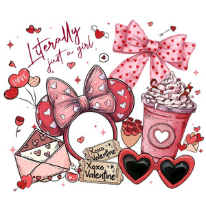 (2 Qty) Literally Just A Girl DTF transfer