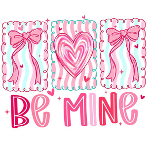 (2 Qty) Retro Cute Be Mine DTF transfer