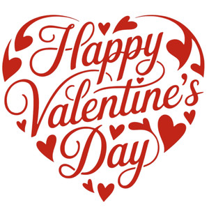 (2 Qty) Happy Valentine Day Heart DTF transfer