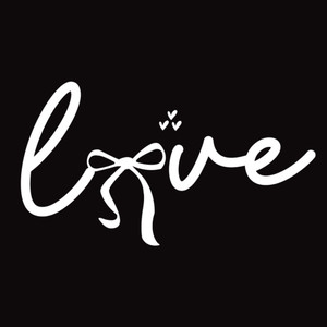 (2 Qty) Love Bow White DTF transfer