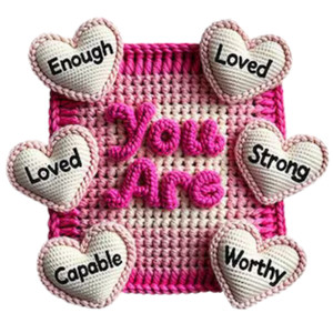 (2 Qty) Retro You Are Enough Yarn DTF transfer