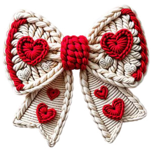 (2 Qty) Retro Bow Yarn DTF transfer