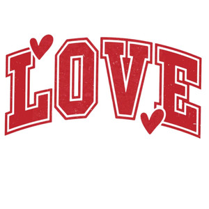 (2 Qty) Love Heart Red DTF transfer