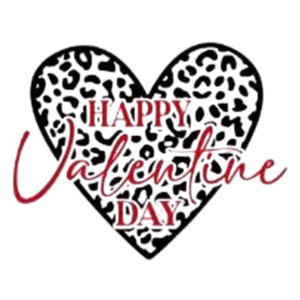 (2 Qty) Happy Valentine Black Heart DTF transfer