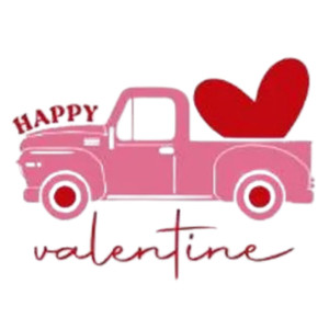 (2 Qty) Love Truck Happy Valentine DTF transfer