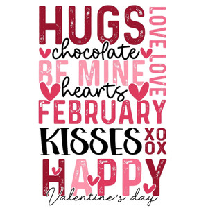 (2 Qty) Hugs Chocolate Be Mine Heart DTF transfer