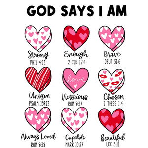 (2 Qty) God Says I Am DTF transfer