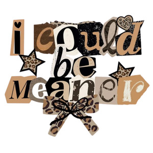 (2 Qty)I Could Be Meaner DTF transfer