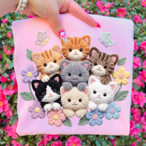 (2 Qty) Kittens, Kitty Cat Valentine - DTF transfer