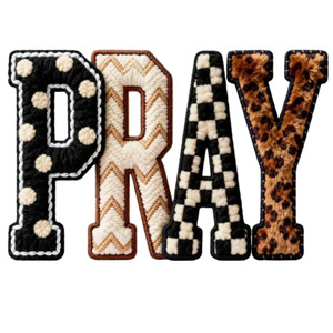 (2 qty) Pray Brown DTF transfers