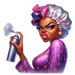 (2 qty) Woman With Hair Spray DTF transfers