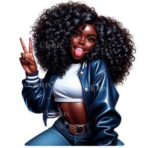 (2 qty) Women With Varsity Jacket And A White Crop Top DTF transfers