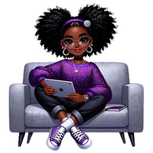 (2 qty) Cute Black Girl DTF transfers