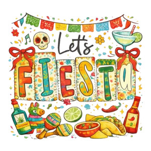 (2 qty) Lets Fiesta  - DTF transfers