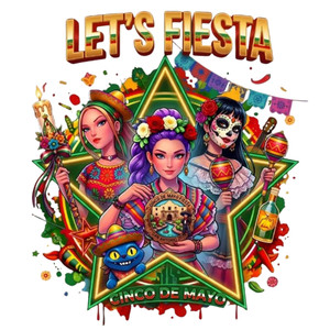 (2 qty) Lets Fiesta Huntrex  - DTF transfers