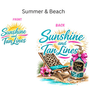 (2 qty) Sunshine Tan Lines Back And Front Both - DTF transfers