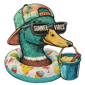 (2 qty) Duck Summer Vibes - DTF transfers