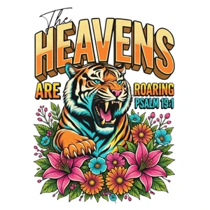 (2 qty) The Heavens Are Roaring Flower - DTF transfers