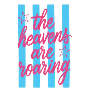 (2 qty) The Heavens Are Roaring Pink Blue - DTF transfers