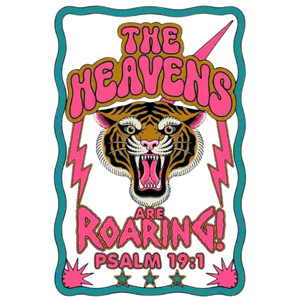 (2 qty) Heavens Are Roaring Pink Green - DTF transfers