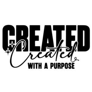 (2 qty) Created With A Purpose Black - DTF transfers